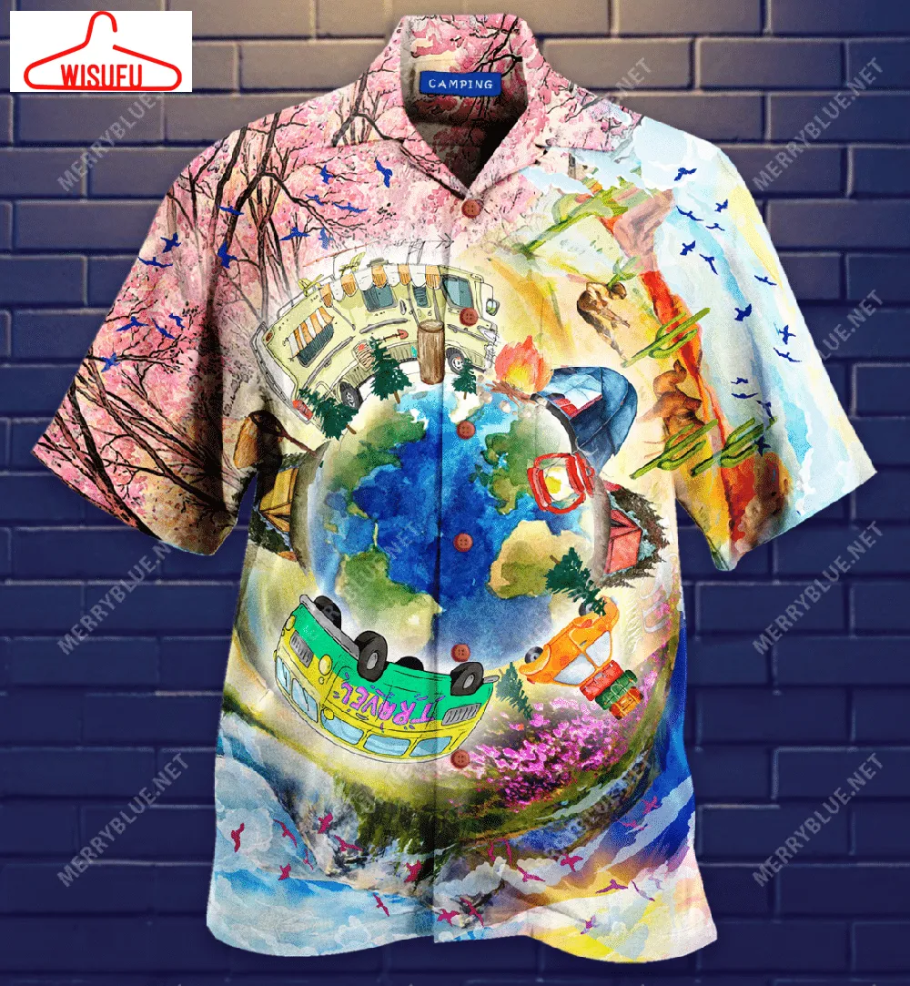 Camping Around The World Hawaiian Shirt, New Hawaiian Holiday Outfits, New Fashion Gifts