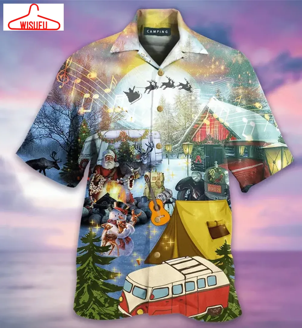 Camping At Christmas Hawaiian Shirt