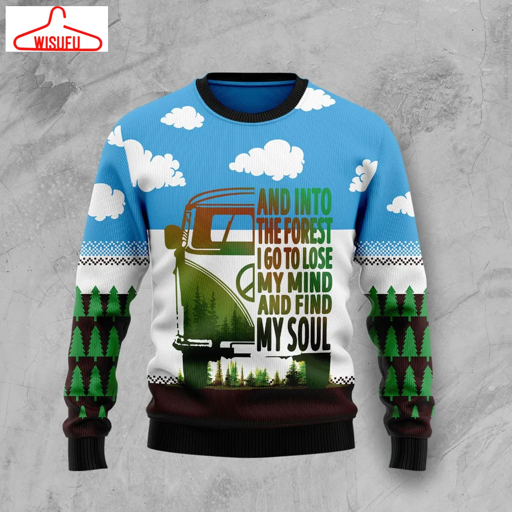 Camping Forest My Soul Ugly Christmas Sweater - For Men & Women - Adult - New Winter Fashion Shirt Gift For Family