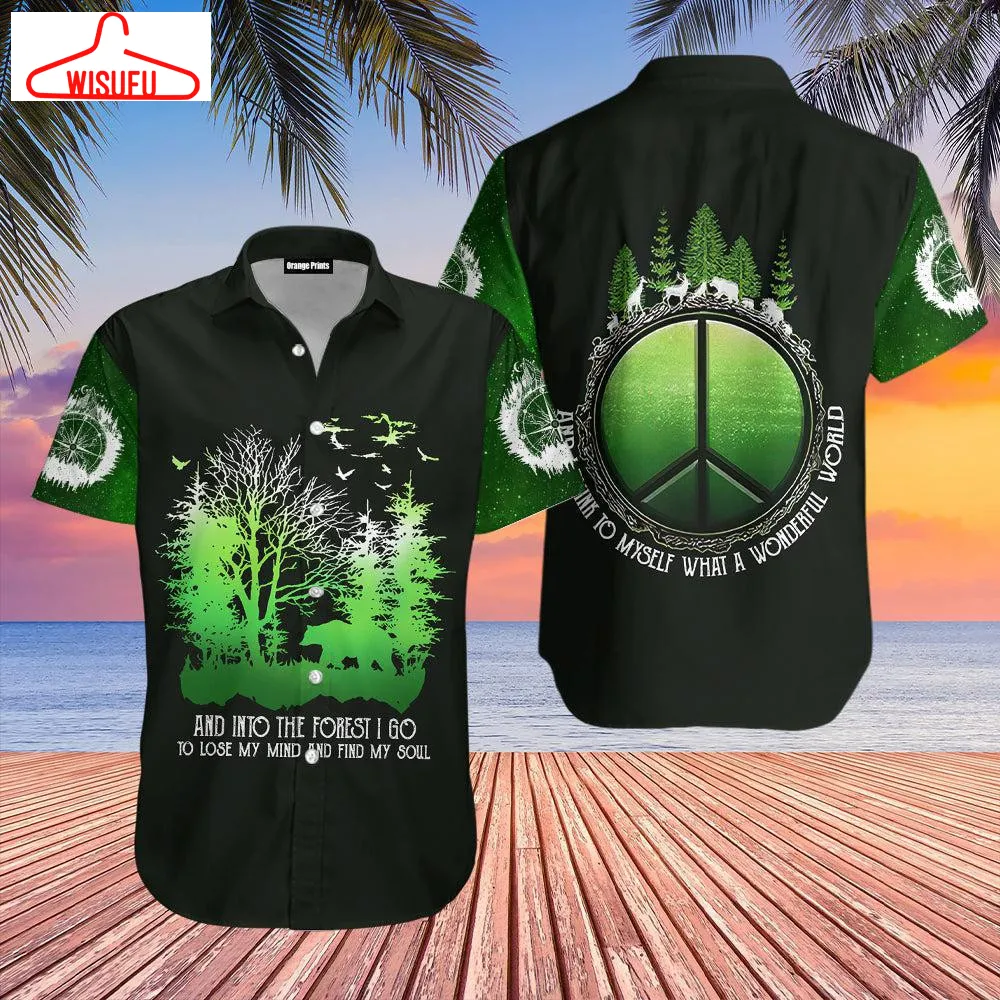 Camping Green Hawaiian Shirt