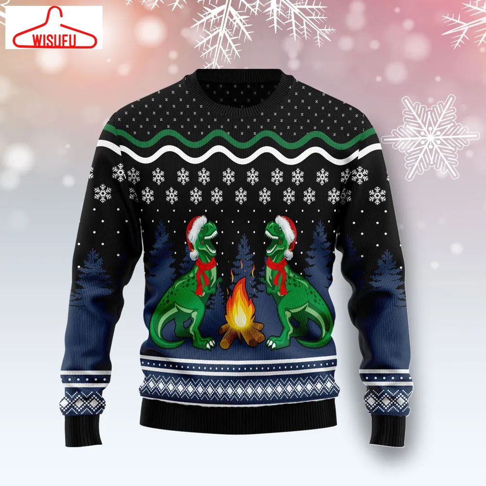 Camping Rex Ugly Christmas Sweater - For Men & Women - Adult - New Winter Fashion Shirt Gift For Family