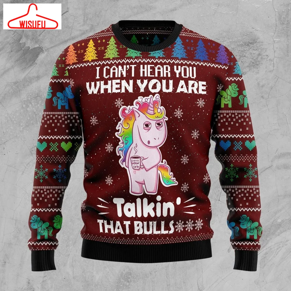 CanÂt Hear You Unicorn Ugly Christmas Sweater - For Men & Women - Adult - New Winter Fashion Shirt Gift For Family