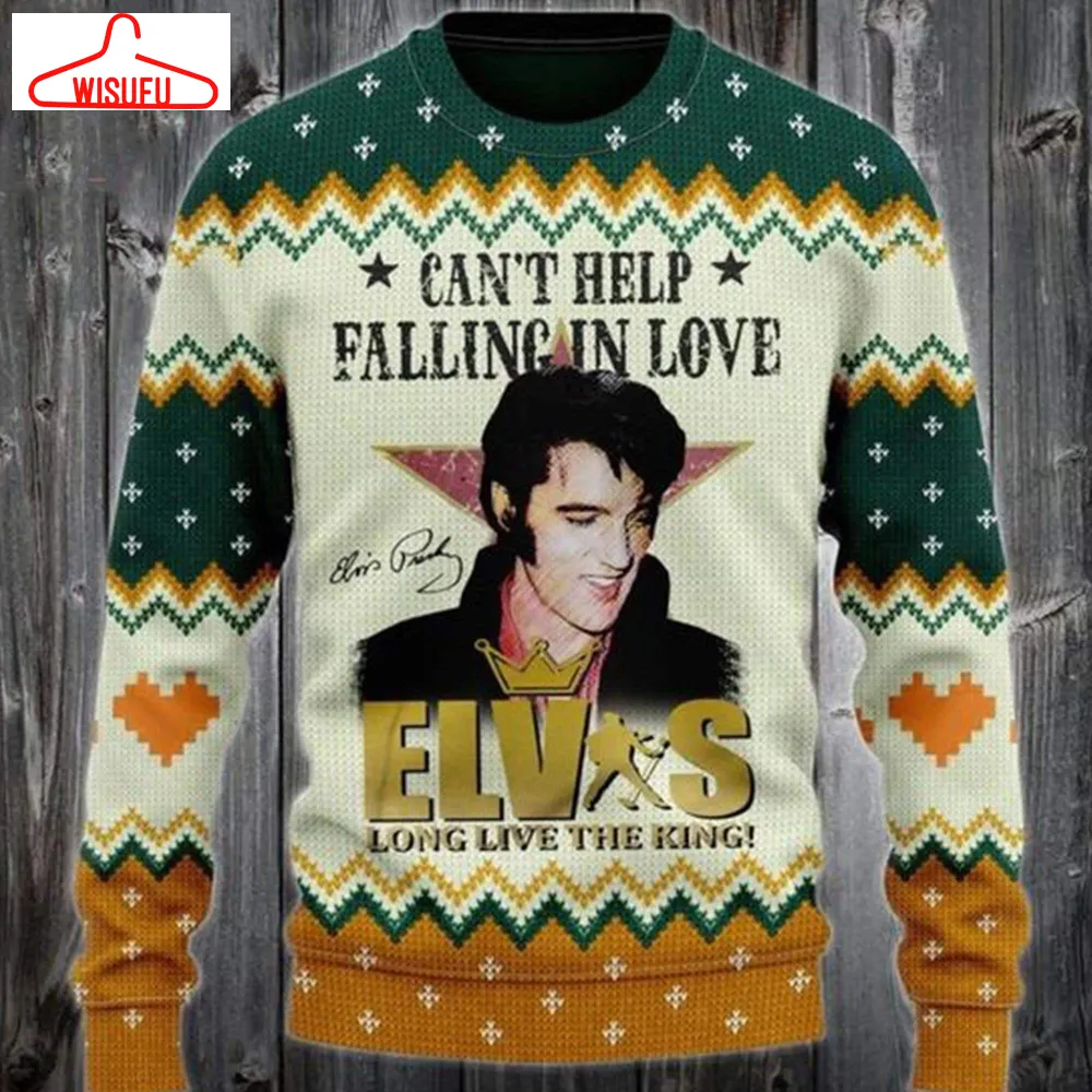 CanÂt Help Falling In Love Ugly Christmas Sweater, Elvis Presley Ugly Xmas Sweater, Christmas Sweater, Ugly Christmas Sweater