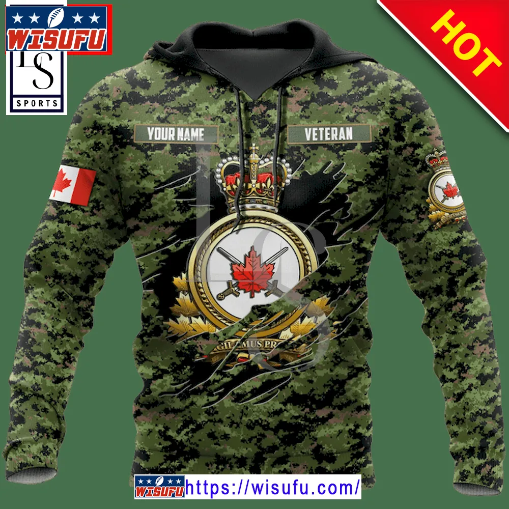 Canadian Army Custom Name Hoodie