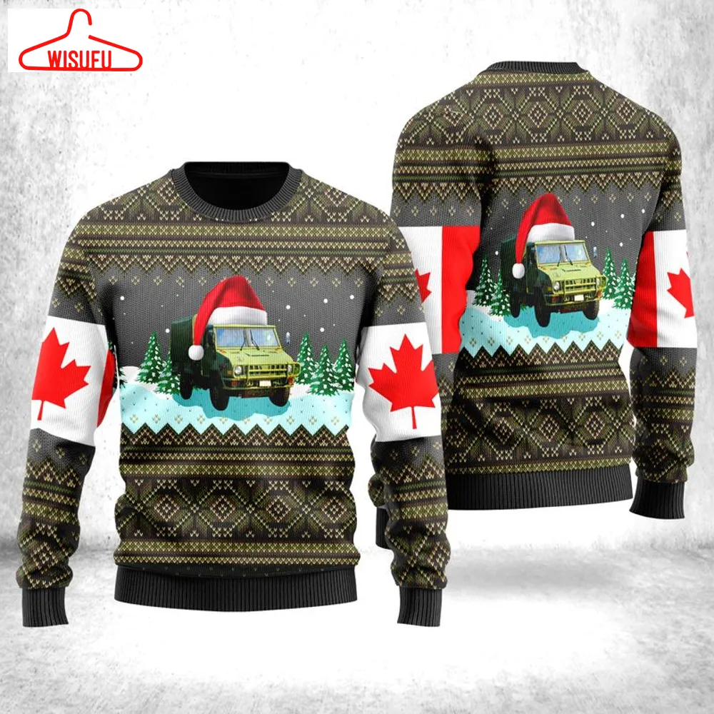 Canadian Army Lsvw Military Truck Ugly Christmas Sweater