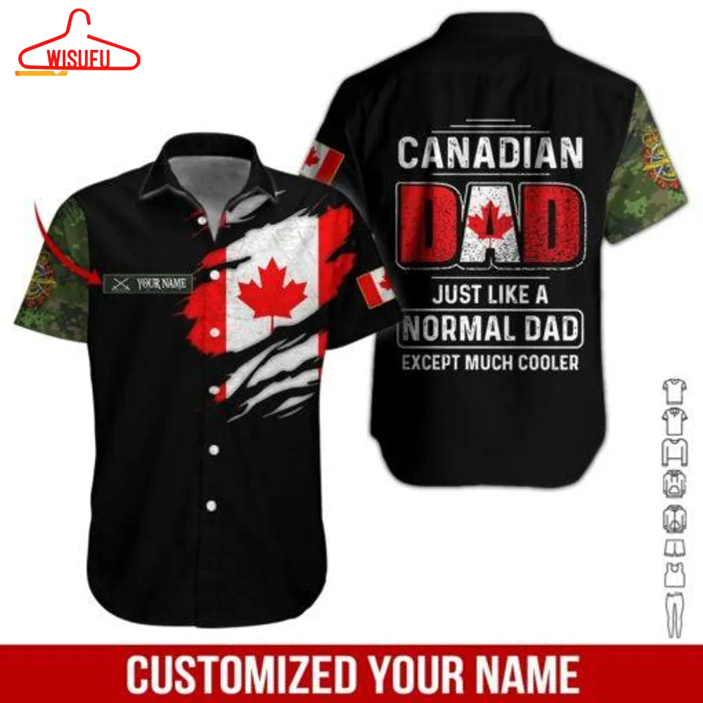 Canadian Dad Just Like A Normal Dad Except Much Cooler Custom Name Hawaiian Shirt, New Fashion Gifts