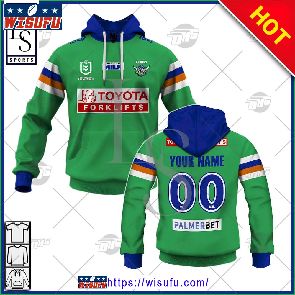 Canberra Raiders Nrl Personalised Home Jersey Hoodie