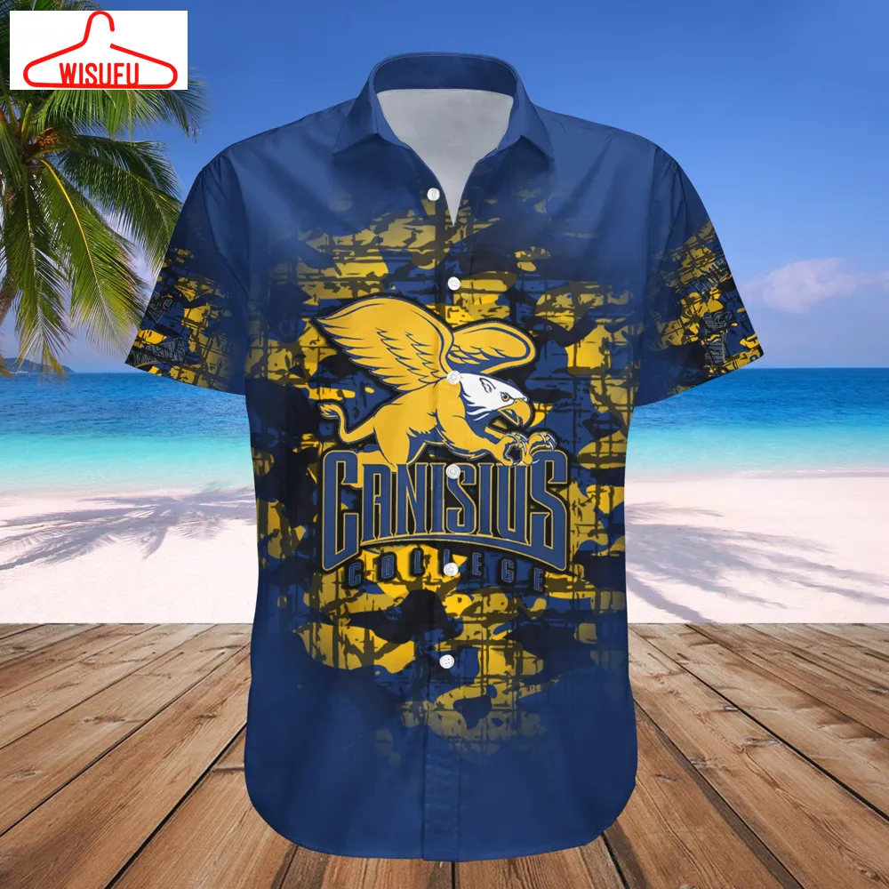 Canisius Golden Griffins Camouflage Vintage Hawaiian Shirt, New Fashion Gifts