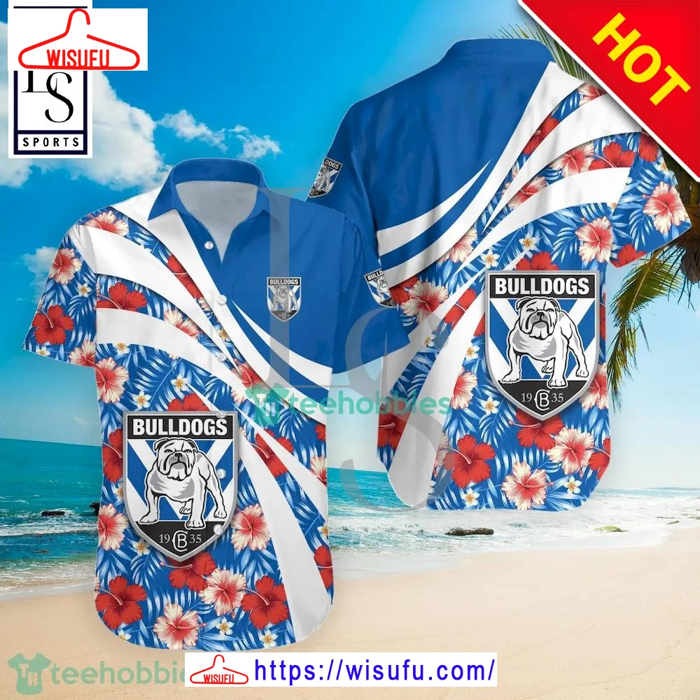 Canterbury-bankstown Bulldogs Nrl Hibiscus Tropical Flower Hawaiian Shirt, New Fashion Gifts