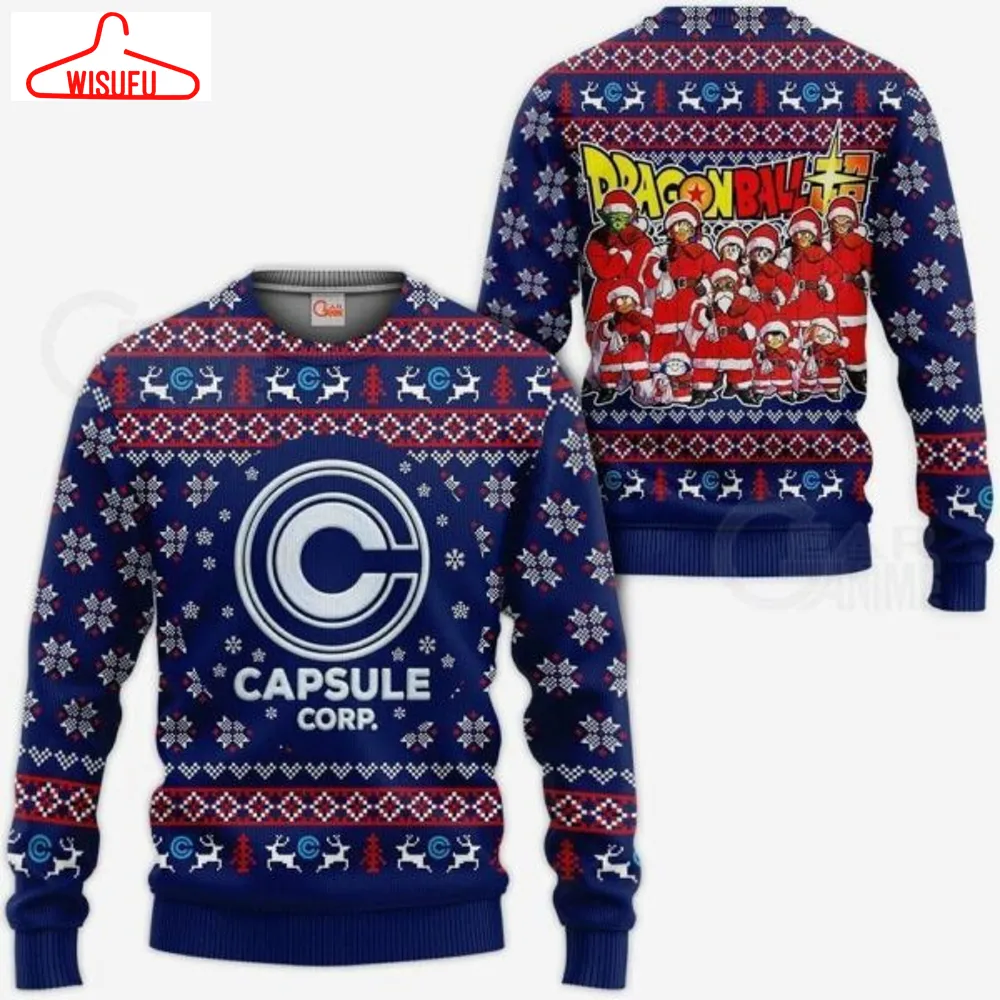 Capsule Corp Ugly Christmas Sweater Anime Dragon Ball Xmas 1k126 Gifts ,dragon Ball Anime Xmas Christmas Gift Fan