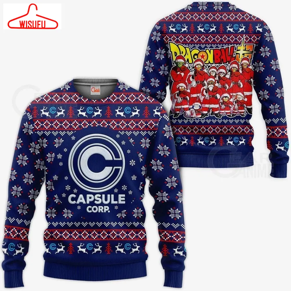 Capsule Ugly Christmas Sweater Db Xmas Gift Idea, Anime Ugly Christmas Sweater Gift For Family