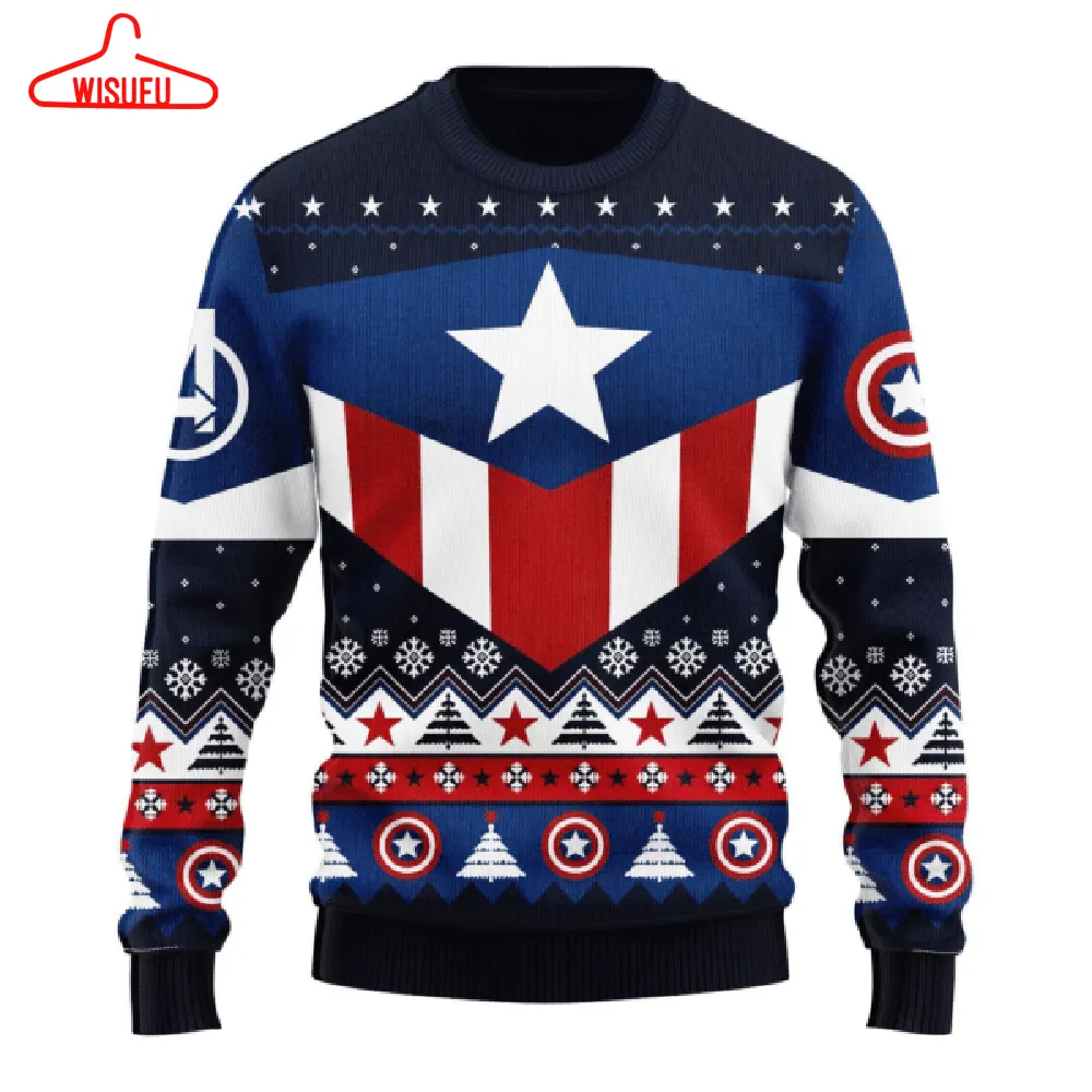 Captain America 1 Ugly Sweater Gifts, Captain America Gift Fan Ugly Sweater