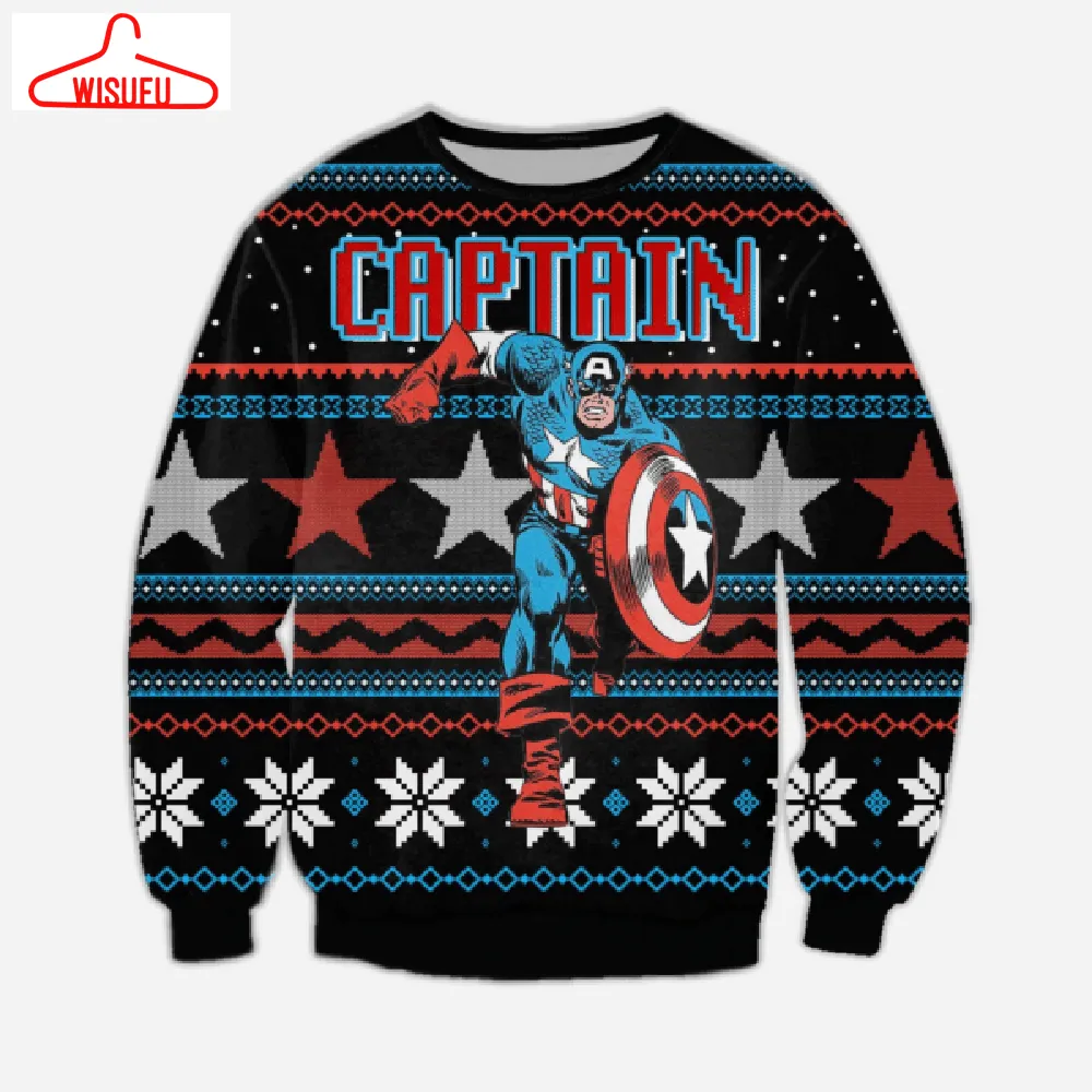 Captain America 2 Ugly Sweater Gifts, Captain America Gift Fan Ugly Sweater