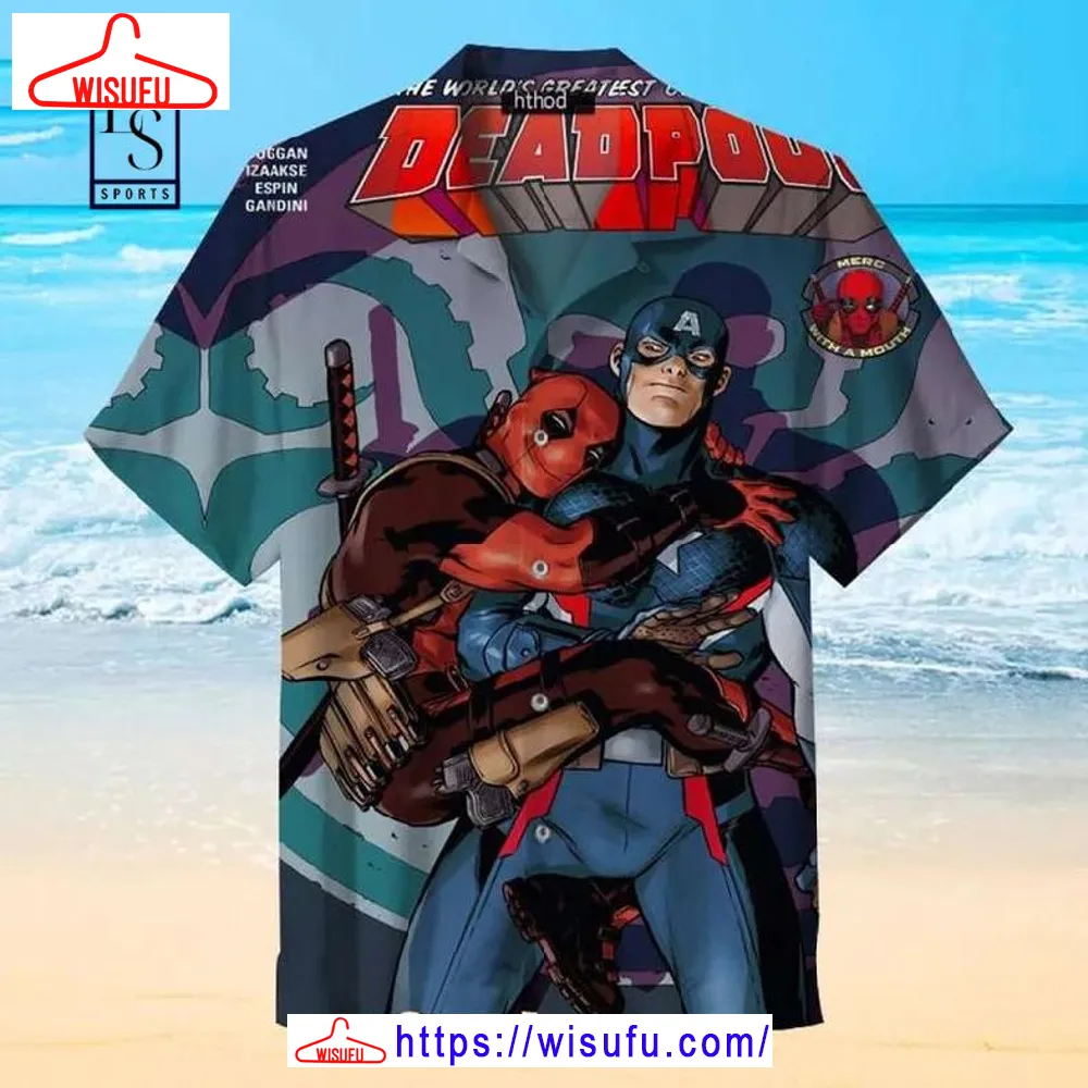 Captain America And Deadpool Hawaiian Shirt, New Fashion Gifts