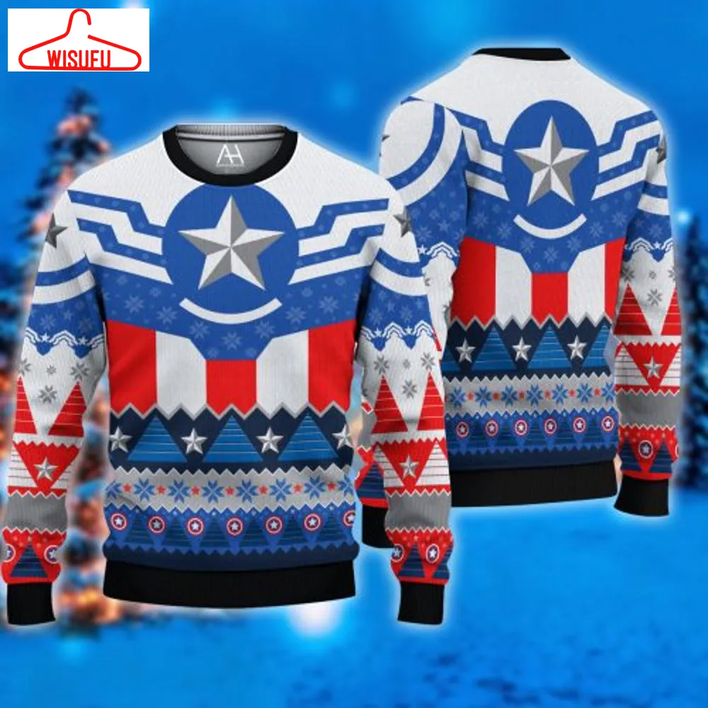 Captain America Ugly Christmas Sweater