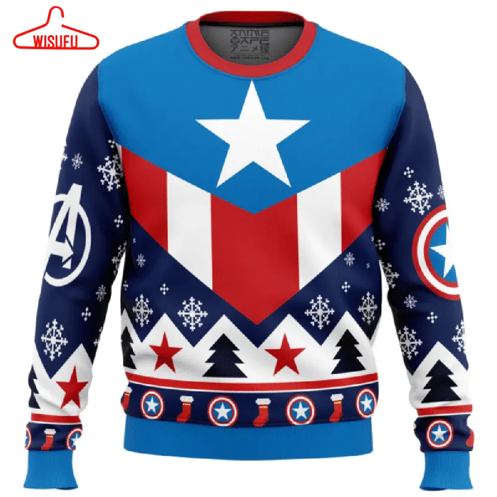 Captain America Ugly Sweater Gifts, Captain America Gift Fan Ugly Sweater