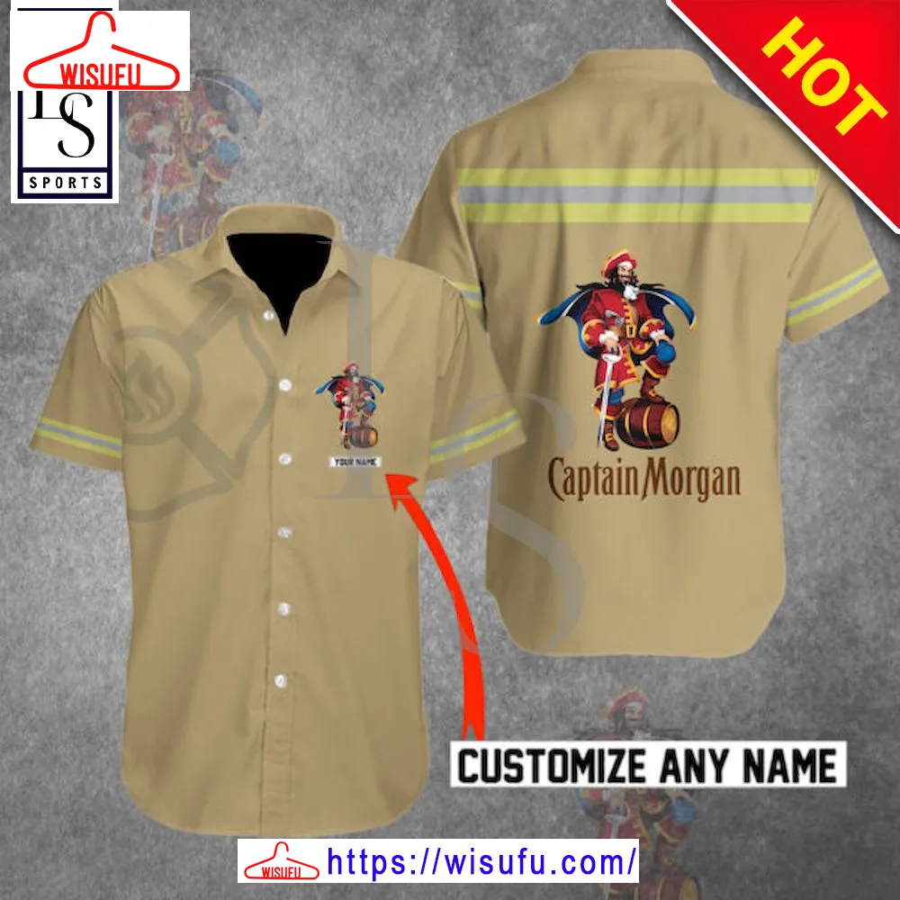 Captain Morgan Custom Name Firefighter Hawaiian Shirt, New Fashion Gifts