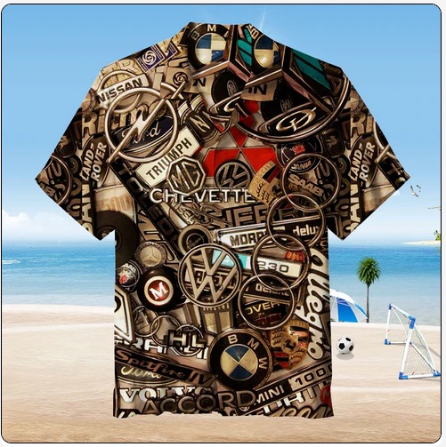 Car Badges, F1 Racing Car Unisex Hawaiian Shirt, Gift For Men And Women, S-5XL