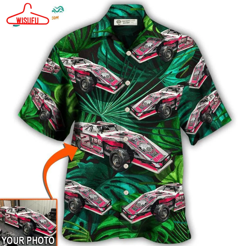 Car Dirty Track Racing Tropical Flower Custom Photo Hawaiian Shirt- Wisufu Aloha