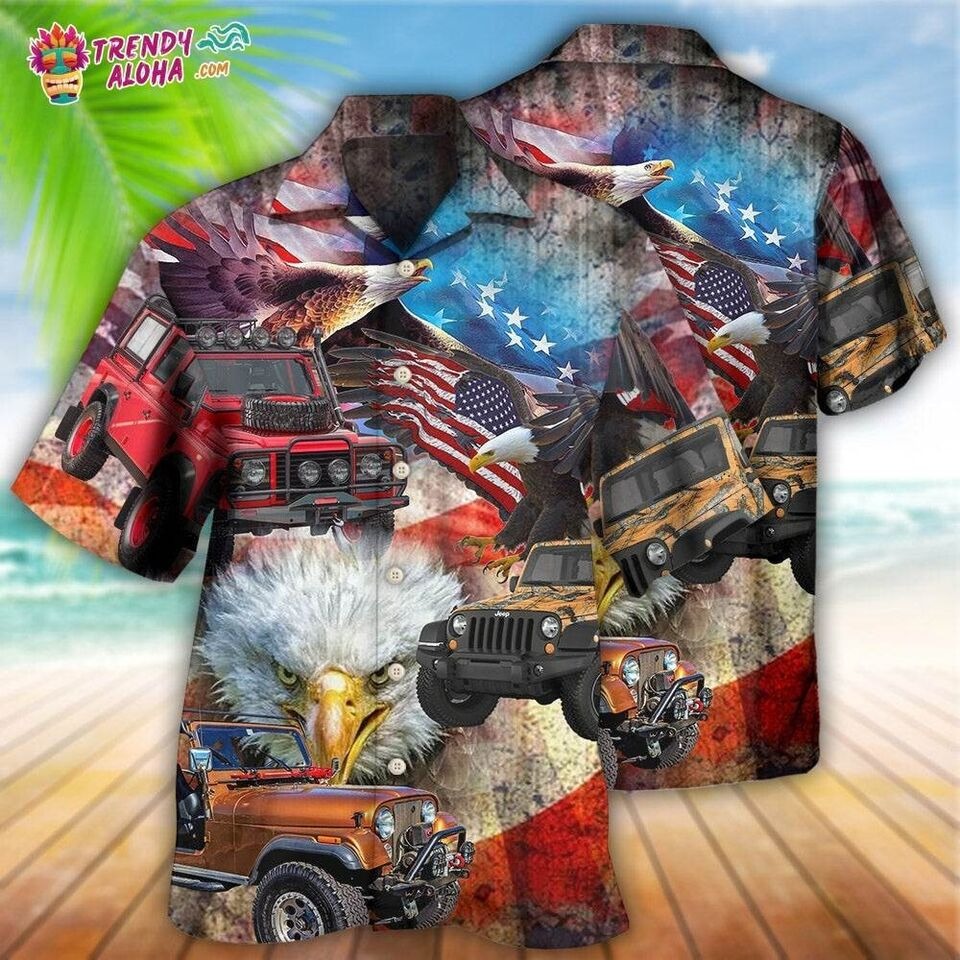 Car Independence Day America Hawaiian Shirt, Limited Gift for men, S-5XL US Size