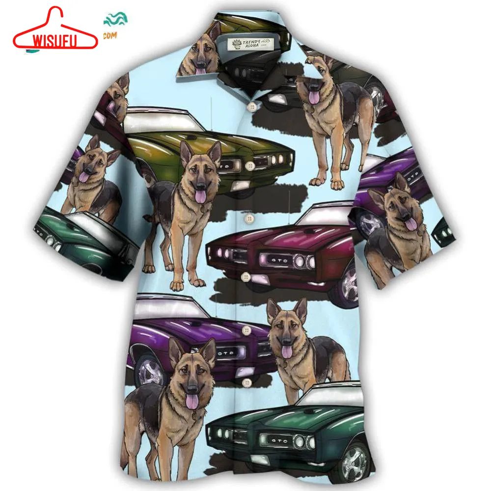 Car Muscle Car And Dog Hawaiian Shirt- Wisufu Aloha