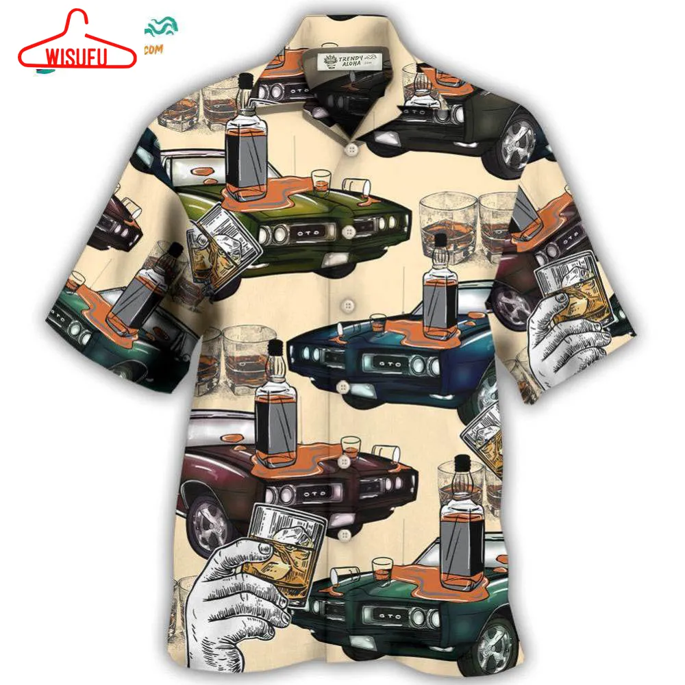 Car Muscle Car And Whiskey Hawaiian Shirt- Wisufu Aloha