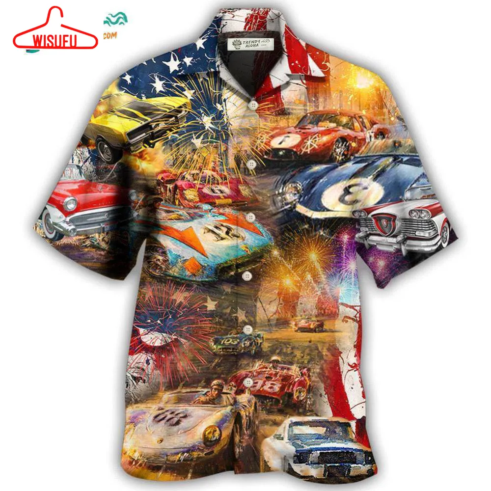 Car Racing Independence Day Hawaiian Shirt- Wisufu Aloha