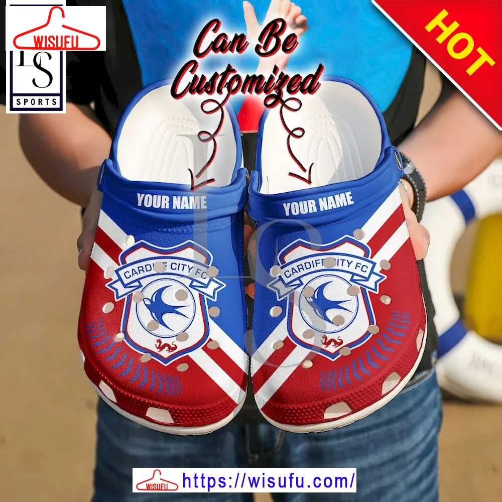 Cardiff City Custom Name Clogs Shoes