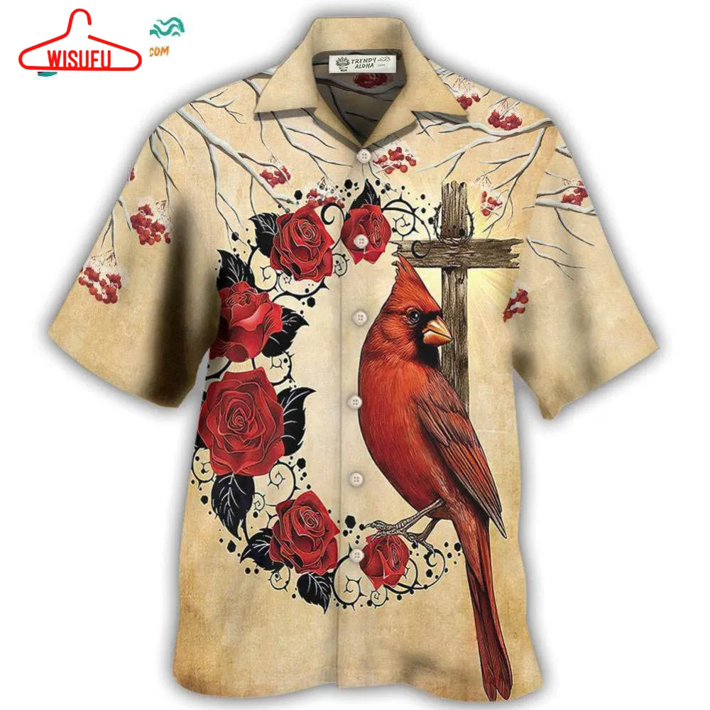 Cardinal A Big Piece Of My Heart Lives In Heaven Hawaiian Shirt- Wisufu Aloha