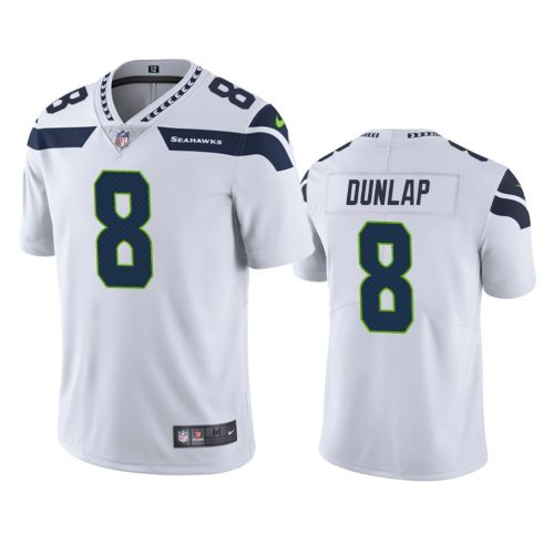 Carlos Dunlap 8 Seattle Seahawks White Vapor Jersey