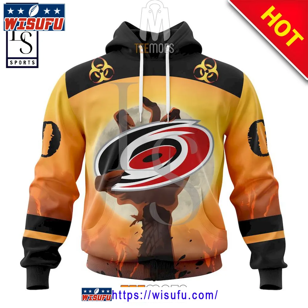 Carolina Hurricanes Is Held By Zombie In Halloween Personalized Hoodie