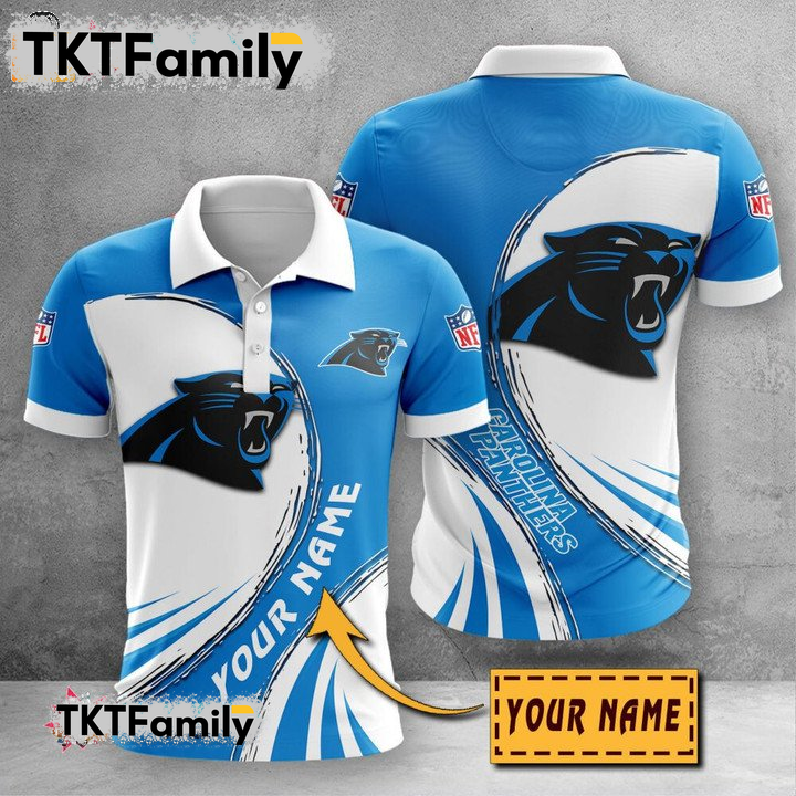 Carolina Panthers Custom Name 3D Polo Shirt TKT Familys
