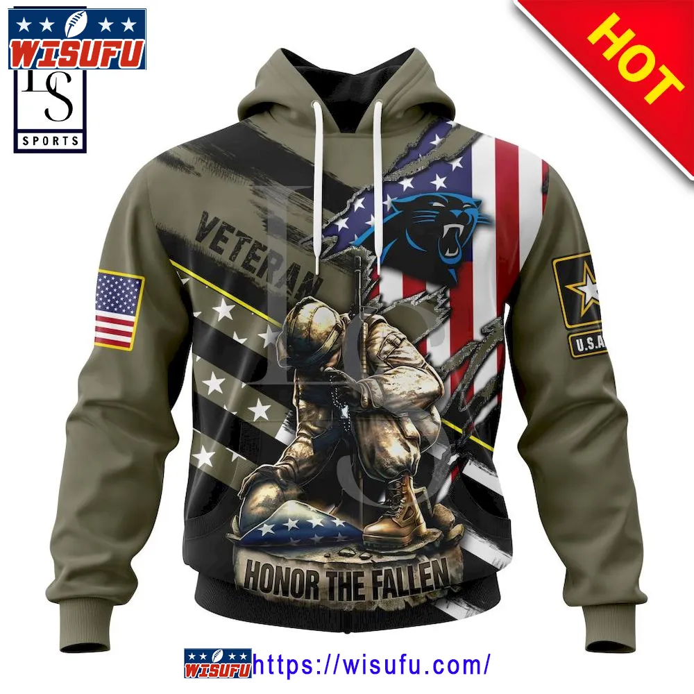 Carolina Panthers Honor Veterans Soldier NF.L Personalized Hoodie