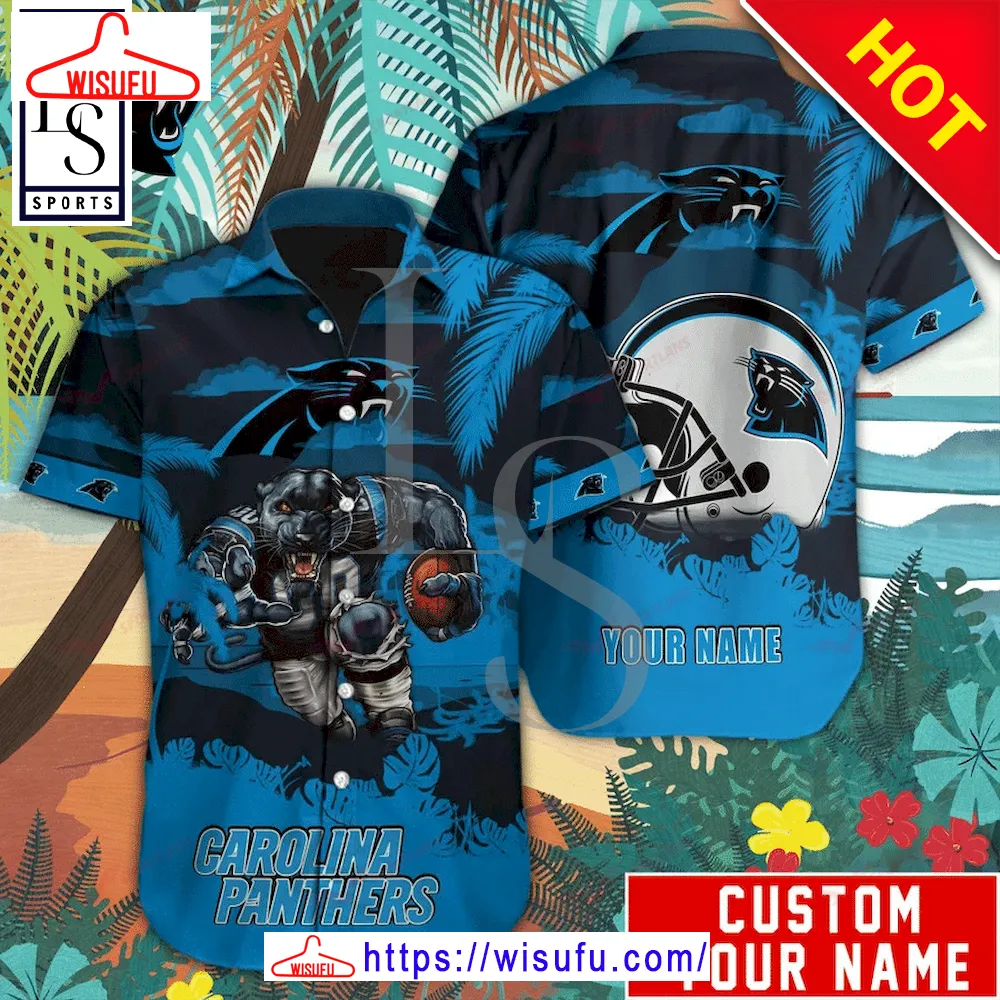 Carolina Panthers Mascot Custom Name Hawaiian Shirt, New Fashion Gifts