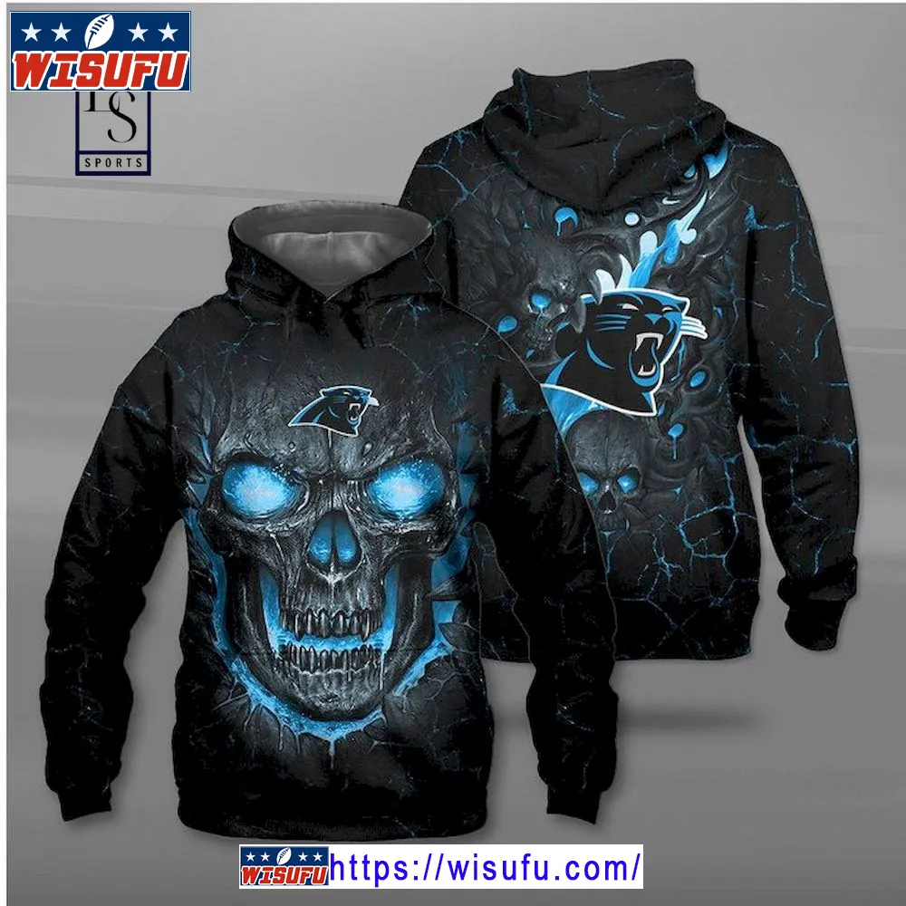 Carolina Panthers Skull Nightmare Hoodie 3d