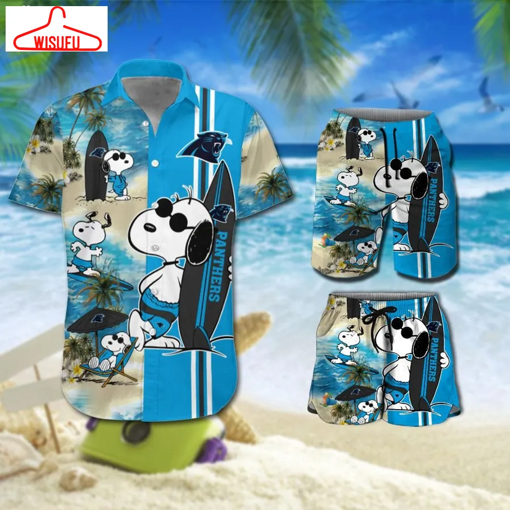 Carolina Panthers Snoopy Hawaiian Shirt Beach Short, New Fashion Gifts