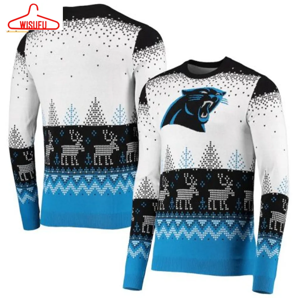 Carolina Panthers White Blue Nfl Ugly Christmas Sweater