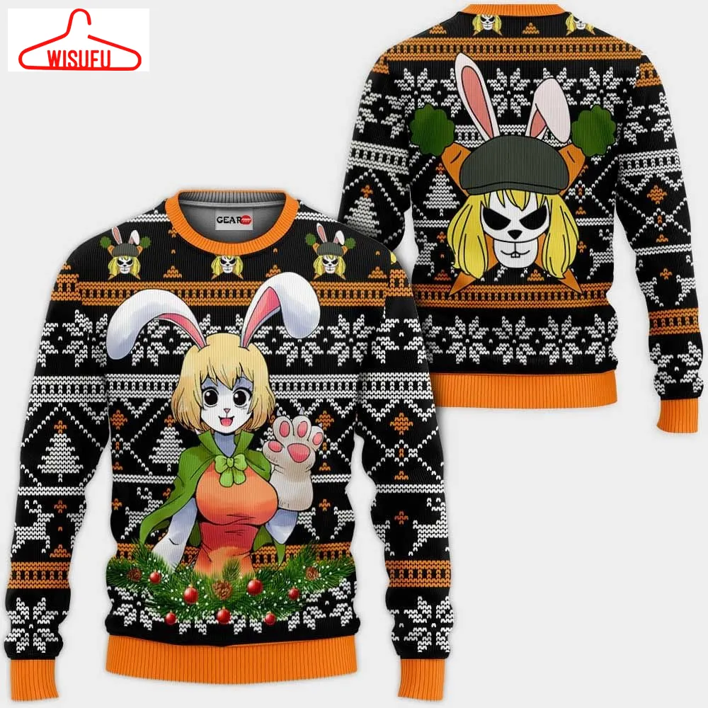 Carrot Ugly Christmas Sweater Anime Gifts, Anime Ugly Christmas Sweater Gift For Family