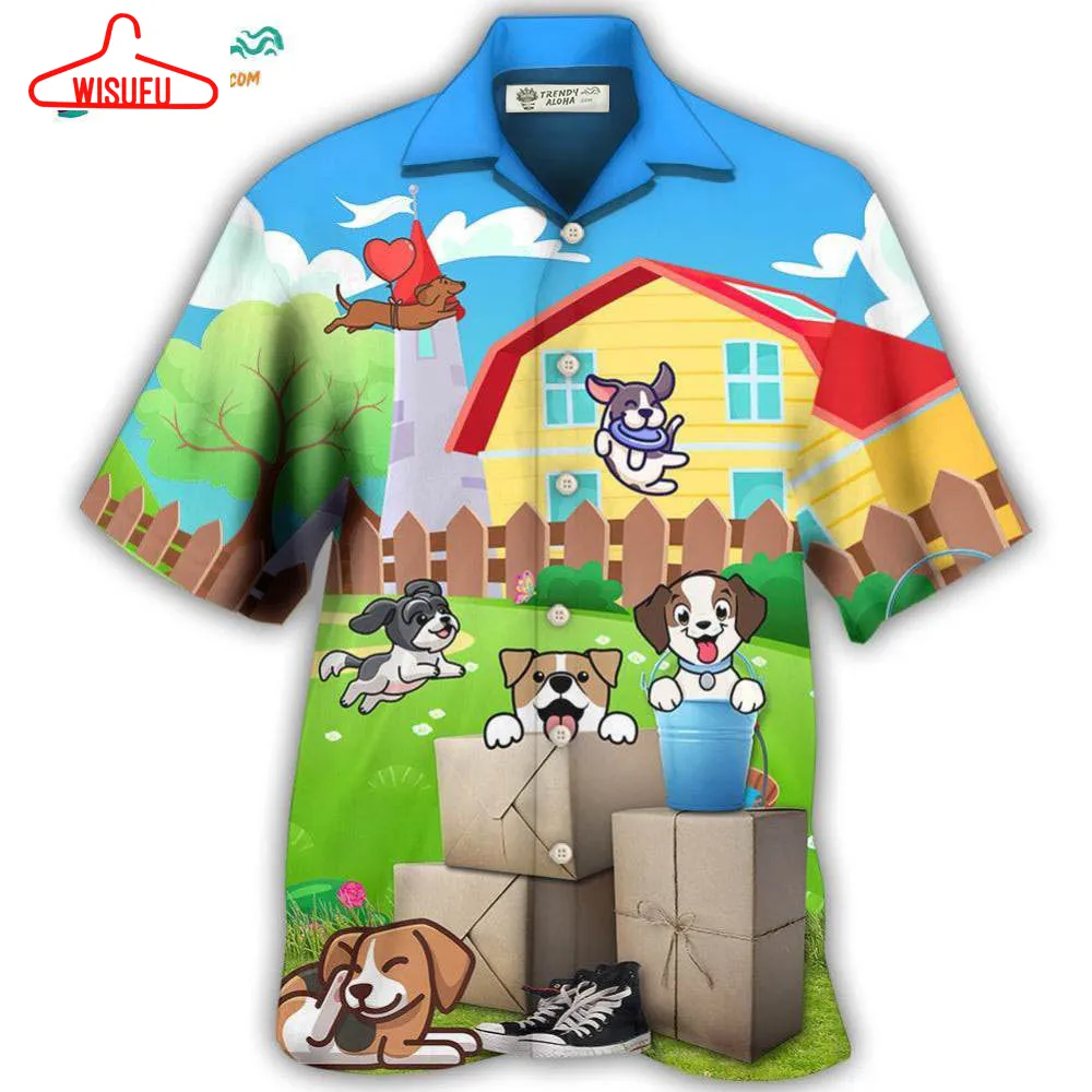 Cartoon Funny Dog Hawaiian Shirt- Wisufu Aloha