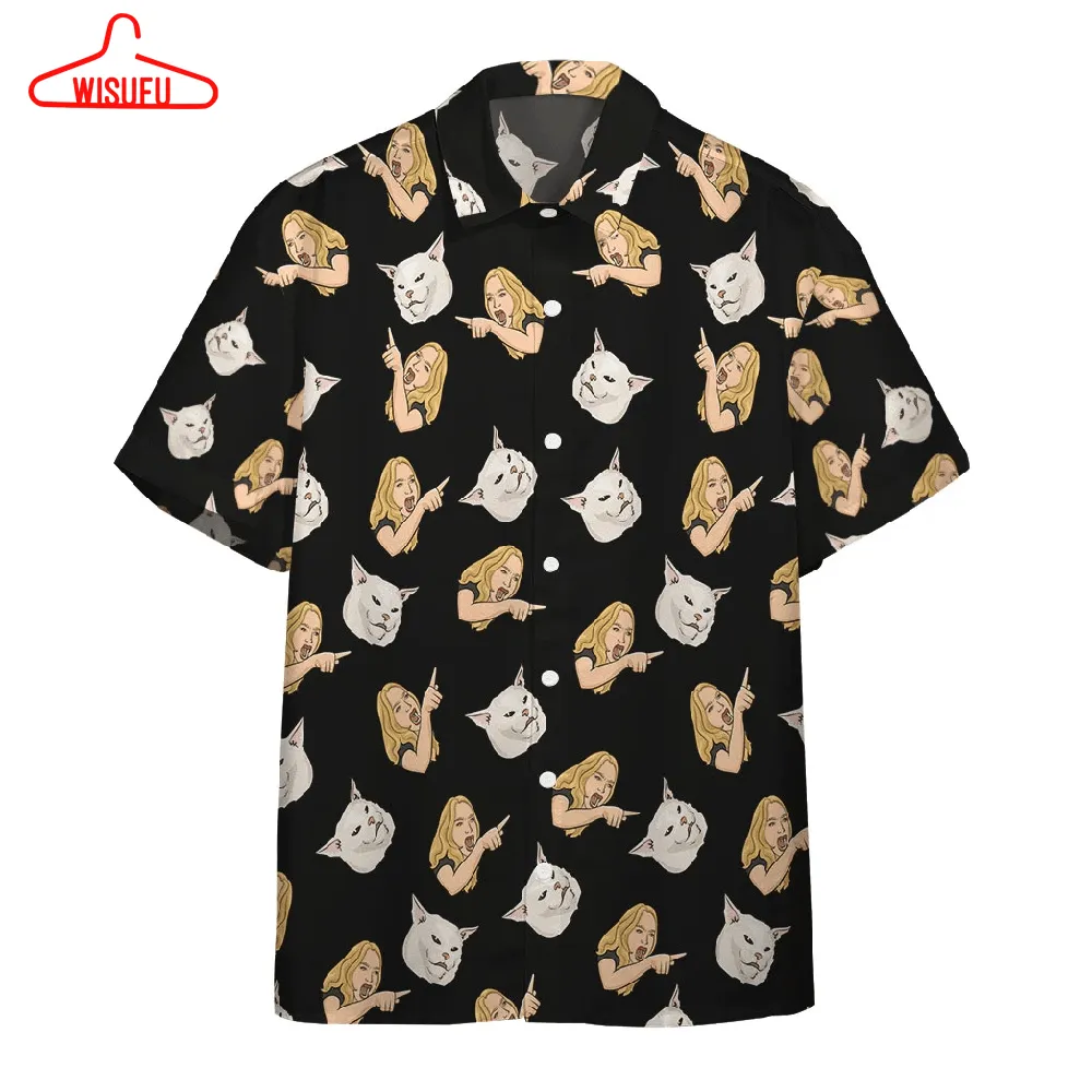 Cat And Girl Hawaiian Shirt