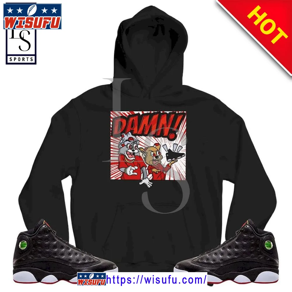 Cat And Mouse Damn Sneaker Match Retro Playoffs Hoodie