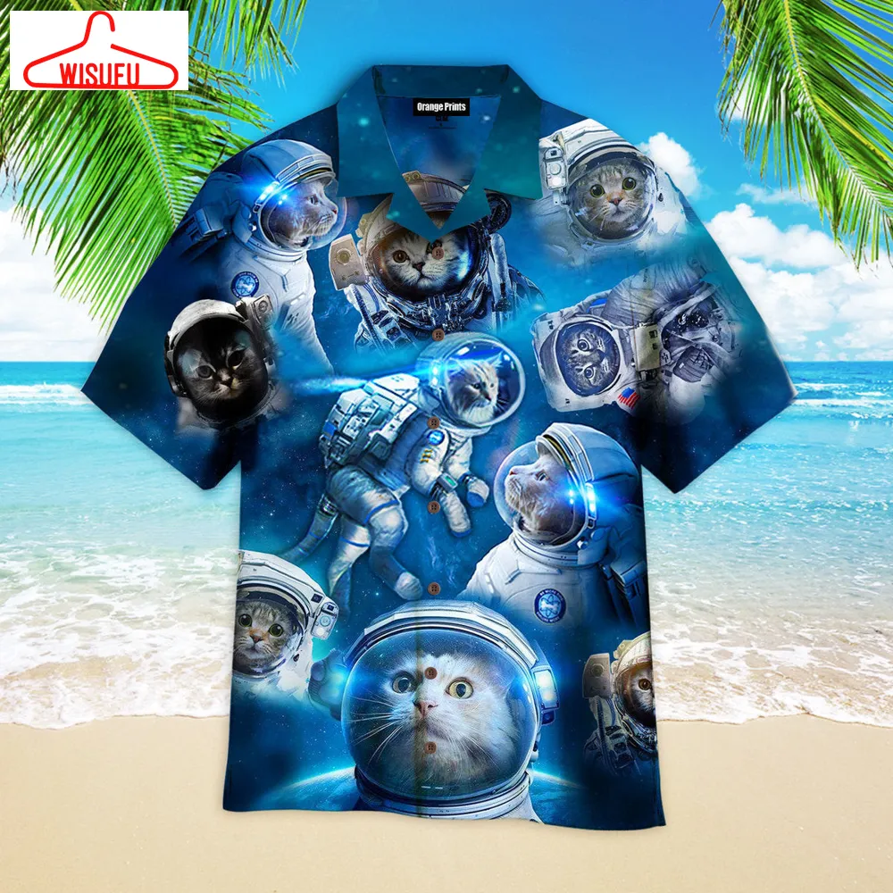 Cat Astronaut Hawaiian Shirt