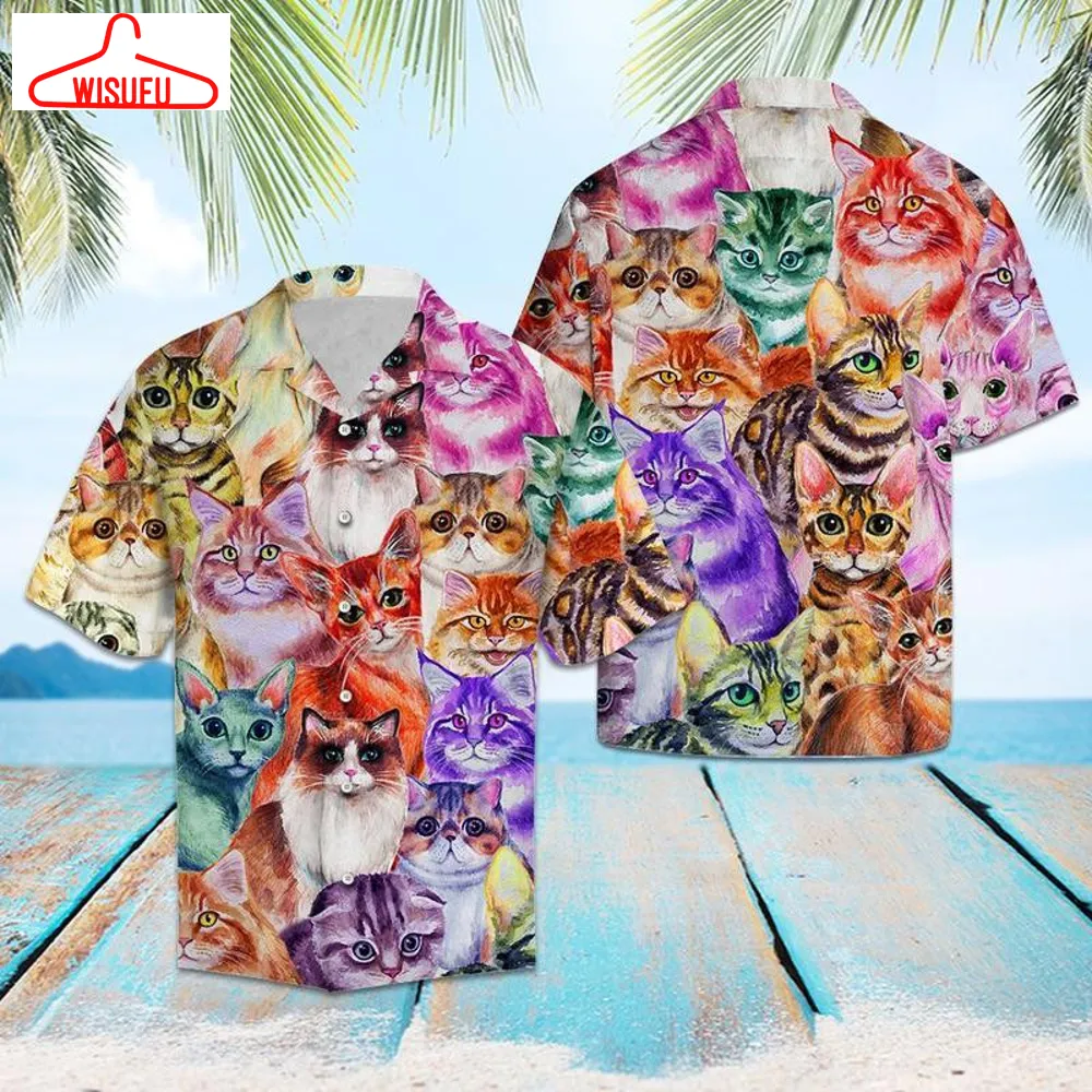 Cat Color Hawaiian Shirt