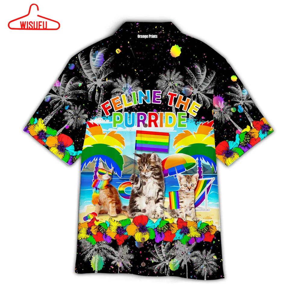 Cat Feline The Purride Happy L-gbt Hawaiian Shirt