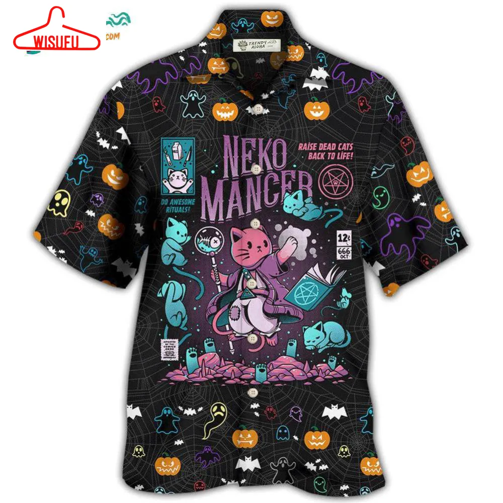 Cat Halloween Neko Mancer Hawaiian Shirt- Wisufu Aloha