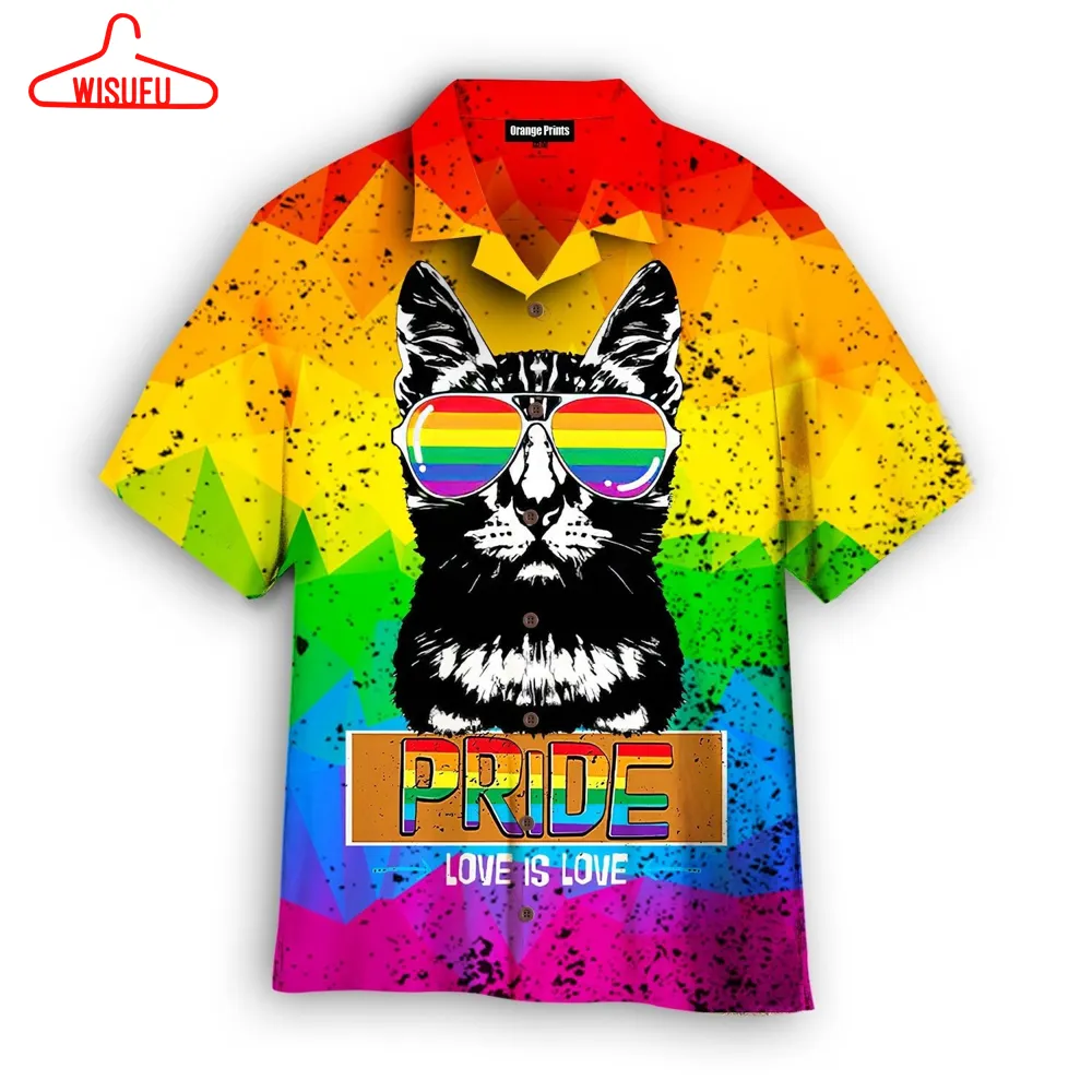 Cat Happy Pride Day Hawaiian Shirt