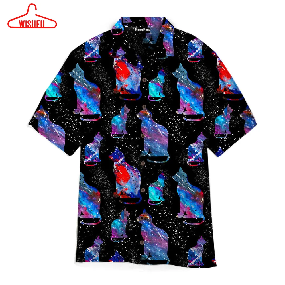 Cat In The Galaxy Hawaiian Shirt