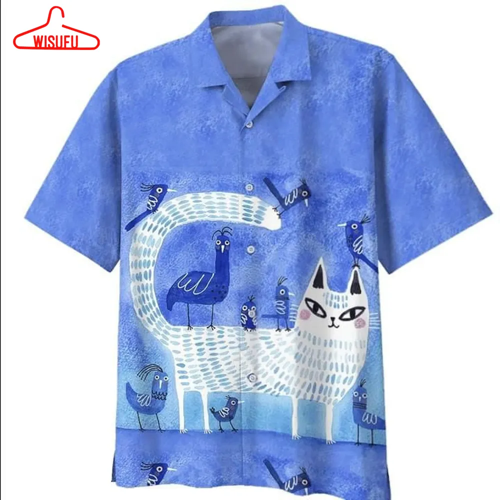 Cat Lover Print Hawaiian Shirt