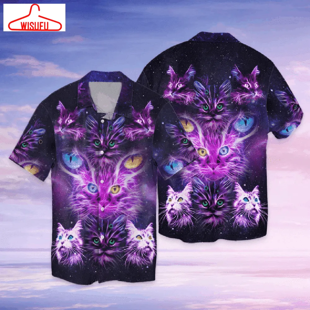 Cat Lover Purple Hawaiian Shirt