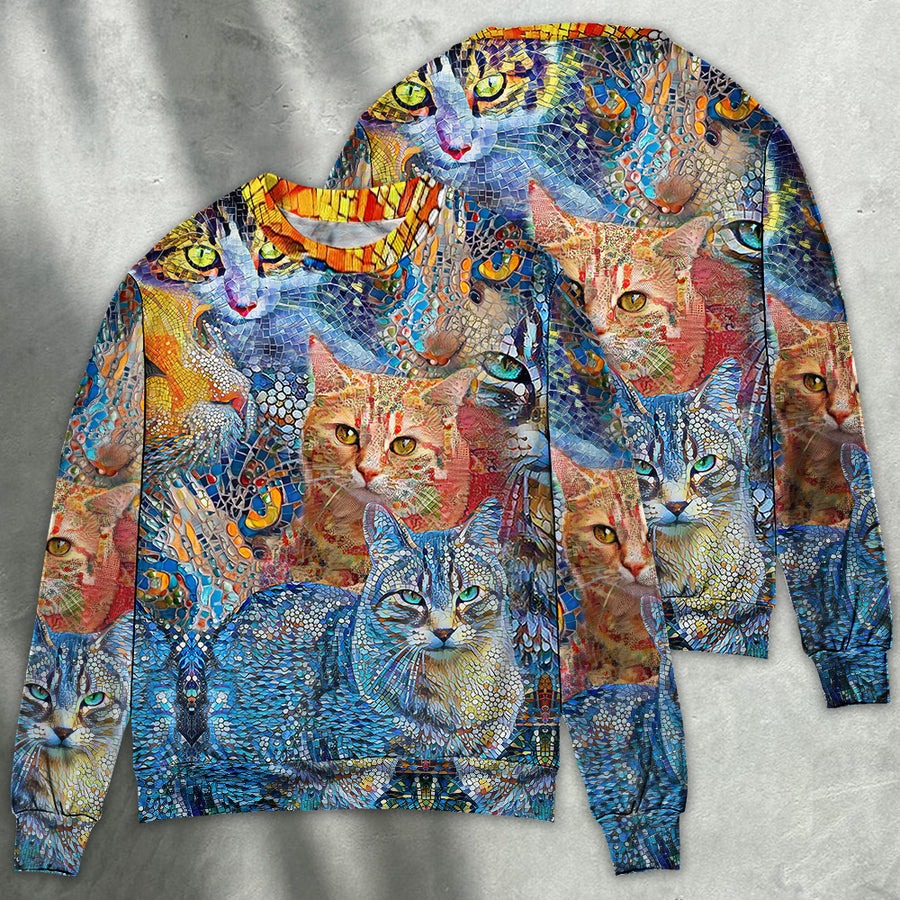 Cat Mosaic Amazing - Sweater - Ugly Christmas Sweater